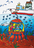 二等奖： 赵杨 （6岁）作品名称：《海底能源机》