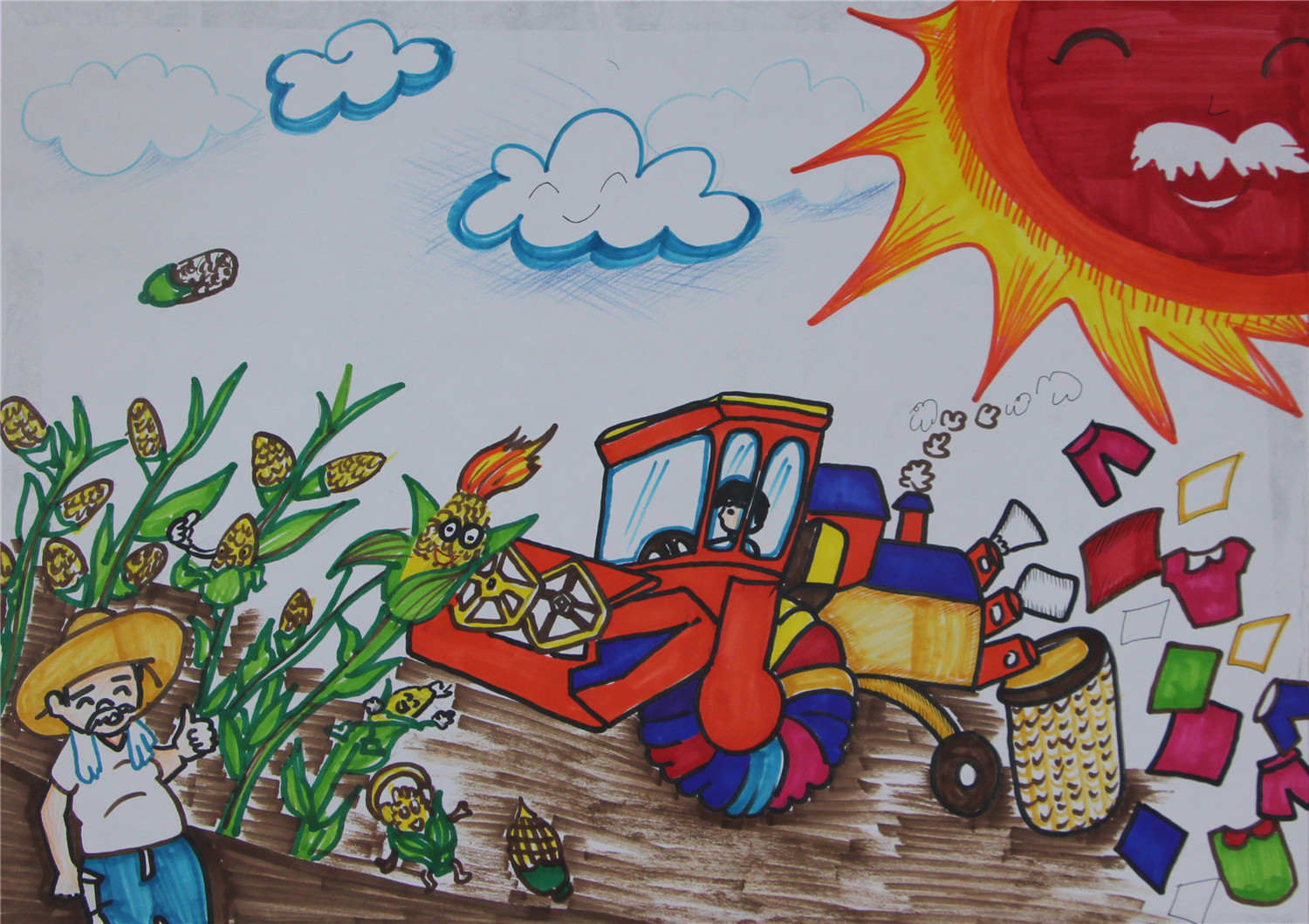 变废为宝的玉米秸秆回收机