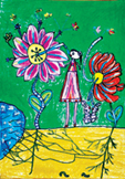 二等奖： 薄宇轩 （6岁）作品名称：《未来的供水花》